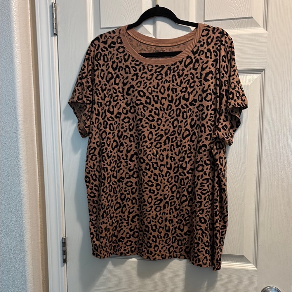 Torrid Brown Tan Boxy Relaxed T-Shirt